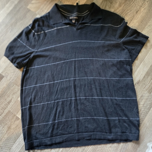 Banana Republic Silk Cotton Blend Casual Striped Knit Polo Shirt XL - Picture 1 of 10